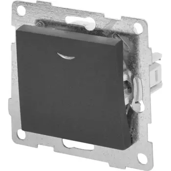 Выключатель встраиваемый Gusi Electric 1 клавиша с индикацией цвет графит