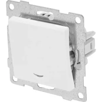 Выключатель встраиваемый Gusi Electric 1 клавиша с индикацией цвет жемчуг