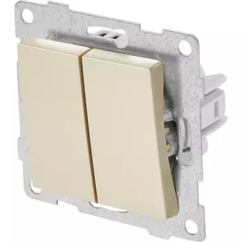 Выключатель встраиваемый Gusi Electric 2 клавиши цвет шампань