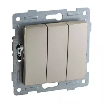 Выключатель встраиваемый Gusi Electric Ugra 3 клавиши цвет шампань