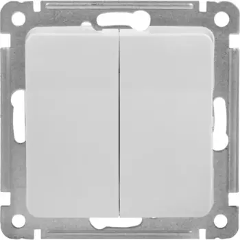 Выключатель встраиваемый Hegel Мастер 2 клавиши цвет белый