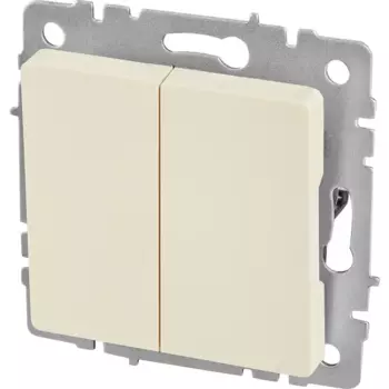 Выключатель встраиваемый IEK Brite 2 клавиши цвет бежевый