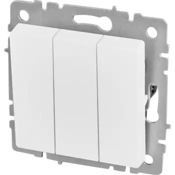 Выключатель встраиваемый IEK Brite 3 клавиши цвет белый