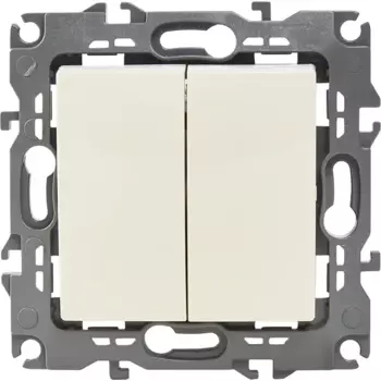 Выключатель встраиваемый Эра 12-1104-02 2 клавиши цвет бежевый