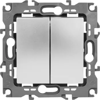 Выключатель встраиваемый Эра 12-1104-03 2 клавиши цвет серый