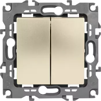 Выключатель встраиваемый Эра 12-1104-04 2 клавиши цвет бежевый