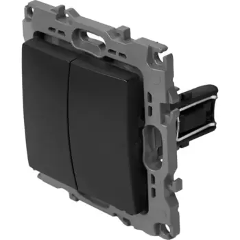 Выключатель встраиваемый Эра 12-1104-05 2 клавиши цвет черный