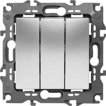 Выключатель встраиваемый Эра 12-1107-03 3 клавиши цвет серый