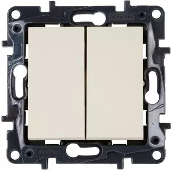 Выключатель двухклавишный - Legrand Structura - 10А 250В безвинтовые зажимы - лоновая кость