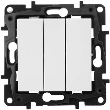 Выключатель трёхклавишный - Legrand Structura - 10А 250В винтовые зажимы - белый