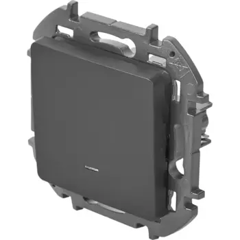 Выключатель одноклавишный с подсветкой/индикацией - Lexman Lilian - 10А 250В безвинтовые зажимы - антрацит