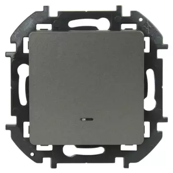 Выключатель одноклавишный с подсветкой/индикацией - Lexman Lilian - 10А 250В безвинтовые зажимы - титан