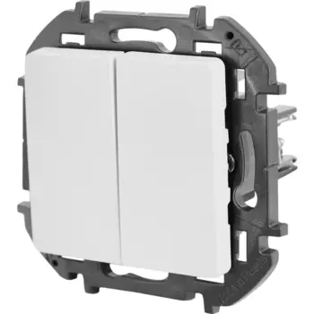 Выключатель двухклавишный - Lexman Lilian - 10А 250В безвинтовые зажимы - белый