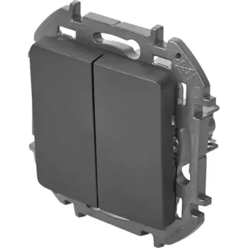 Выключатель двухклавишный - Lexman Lilian - 10А 250В безвинтовые зажимы - антрацит