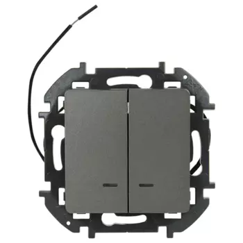 Выключатель двухклавишный с подсветкой/индикацией - Lexman Lilian - 10А 250В безвинтовые зажимы - титан