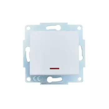 Выключатель встраиваемый Lezard Asti 1 клавиша с подсветкой цвет белый
