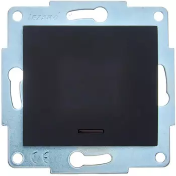 Выключатель встраиваемый Lezard Asti 1 клавиша с подсветкой цвет черный бархат