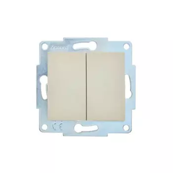 Выключатель встраиваемый Lezard Asti 2 клавиши цвет кремовый