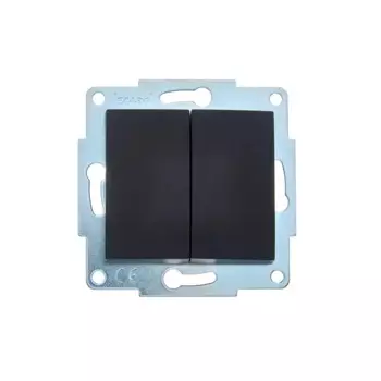 Выключатель встраиваемый Lezard Asti 2 клавиши цвет черный бархат