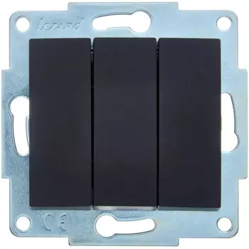 Выключатель встраиваемый Lezard Asti 3 клавиши цвет черный бархат