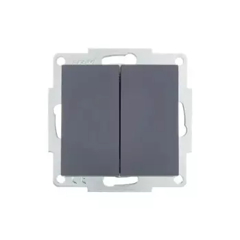 Выключатель встраиваемый Lezard Vesna 2 клавиши цвет графит