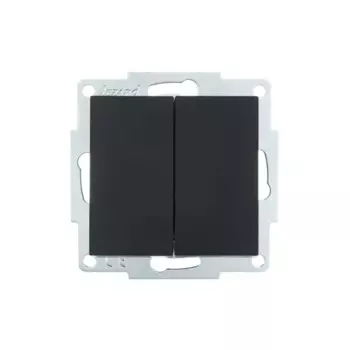 Выключатель встраиваемый Lezard Vesna 742-4288-101 2 клавиши цвет матовый черный