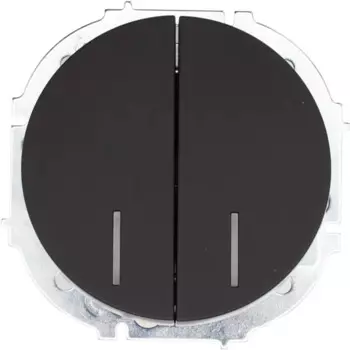 Выключатель встраиваемый Osen 2 клавиши с подсветкой цвет черный