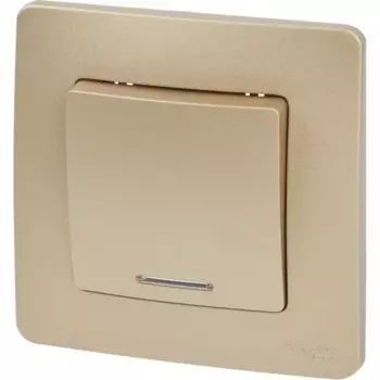 Выключатель встраиваемый Systeme Electric Blanca 1 клавиша с подсветкой цвет титановый