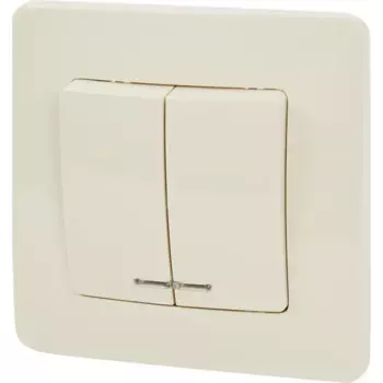 Выключатель встраиваемый Systeme Electric Blanca 2 клавиши с подсветкой цвет бежевый