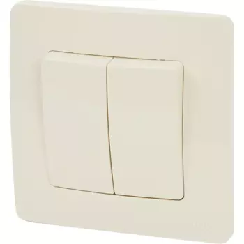 Выключатель встраиваемый Systeme Electric Blanca 2 клавиши цвет бежевый