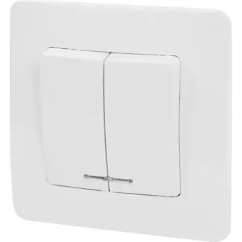 Выключатель встраиваемый Systeme Electric Blanca 2 клавиши с подсветкой цвет белый
