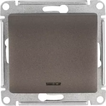 Выключатель встраиваемый Systeme Electric Glossa 1 клавиша с подсветкой цвет графит