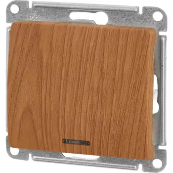 Выключатель встраиваемый Systeme Electric Glossa 1 клавиша с подсветкой цвет дуб