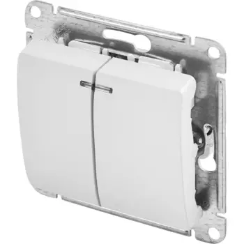 Выключатель встраиваемый Systeme Electric Glossa 2 клавиши цвет белый