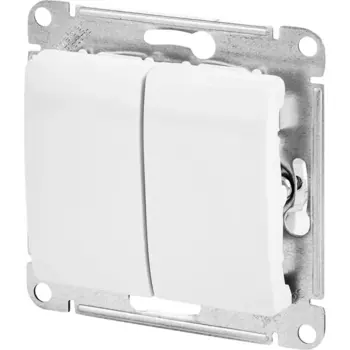 Выключатель встраиваемый Systeme Electric Glossa 2 клавиши цвет белый