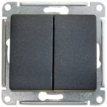 Выключатель встраиваемый Systeme Electric Glossa 2 клавиши цвет антрацит