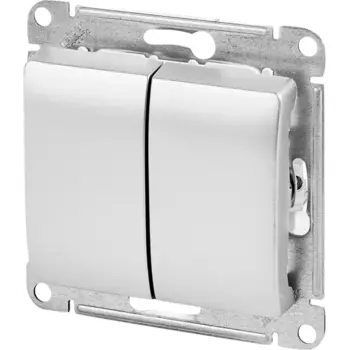 Выключатель встраиваемый Systeme Electric Glossa 2 клавиши цвет алюминий