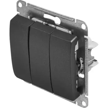 Выключатель встраиваемый Systeme Electric Glossa 3 клавиши цвет антрацит