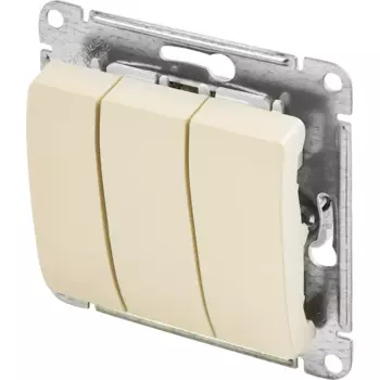 Выключатель встраиваемый Systeme Electric Glossa 3 клавиши цвет бежевый