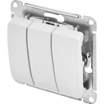 Выключатель встраиваемый Systeme Electric Glossa 3 клавиши цвет белый