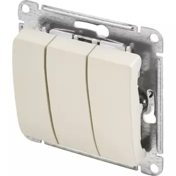 Выключатель встраиваемый Systeme Electric Glossa 3 клавиши цвет молочный