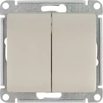 Выключатель встраиваемый Systeme Electric Glossa СХ5 2 клавиши цвет платиновый