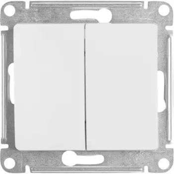 Выключатель встраиваемый Systeme Electric Glossa СХ5 2 клавиши цвет молочный