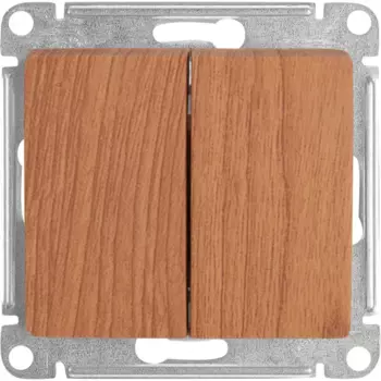 Выключатель встраиваемый Systeme Electric Glossa СХ5 2 клавиши цвет дуб