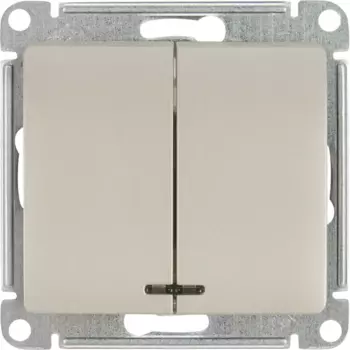 Выключатель встраиваемый Systeme Electric Glossa СХ5А 2 клавиши цвет платиновый