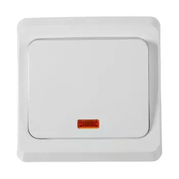 Выключатель встраиваемый Systeme Electric Этюд 1 клавиша с подсветкой, цвет белый