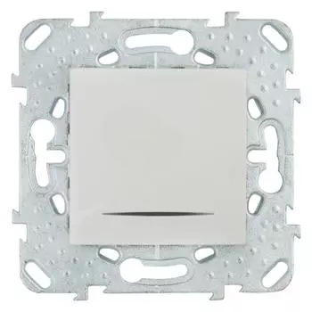 Выключатель встраиваемый Schneider Electric Unica 1 клавиша с подсветкой, цвет белый