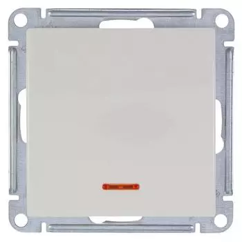 Выключатель встраиваемый Systeme Electric W59 1 клавиша с подсветкой, цвет слоновая кость