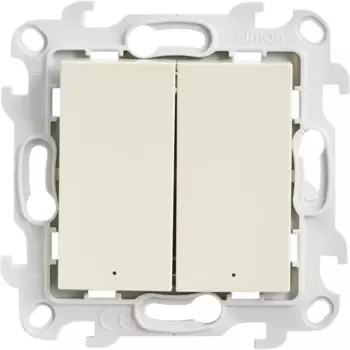 Выключатель встраиваемый Simon 24 2 клавиши с подсветкой цвет слоновая кость