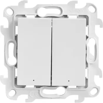 Выключатель встраиваемый Simon 24 2 клавиши с подсветкой цвет белый